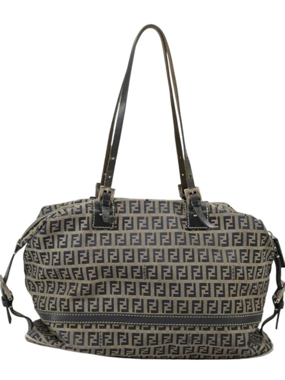 Fendi Monogram Zucca Canvas Tote in Brown and Black
